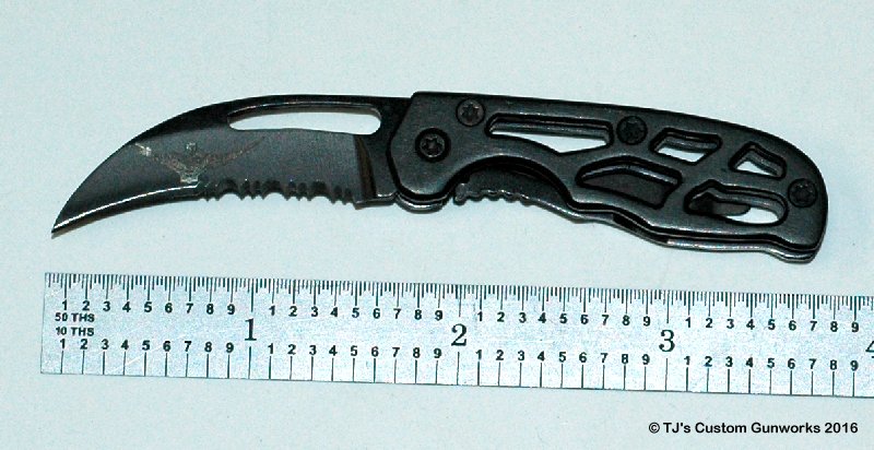 TJ's Custom Gunworks Micro Talon Black Stainless Mini Knife