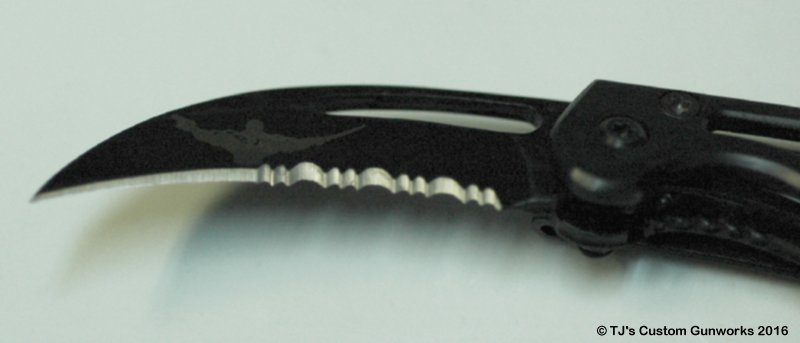 TJ's Custom Gunworks Micro Talon Black Stainless Mini Knife
